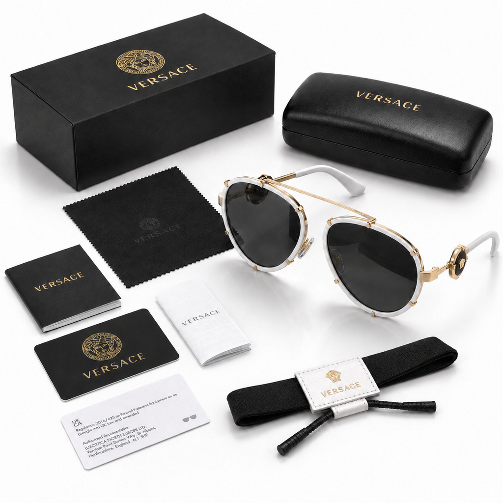 Versace Medusa White & Gold