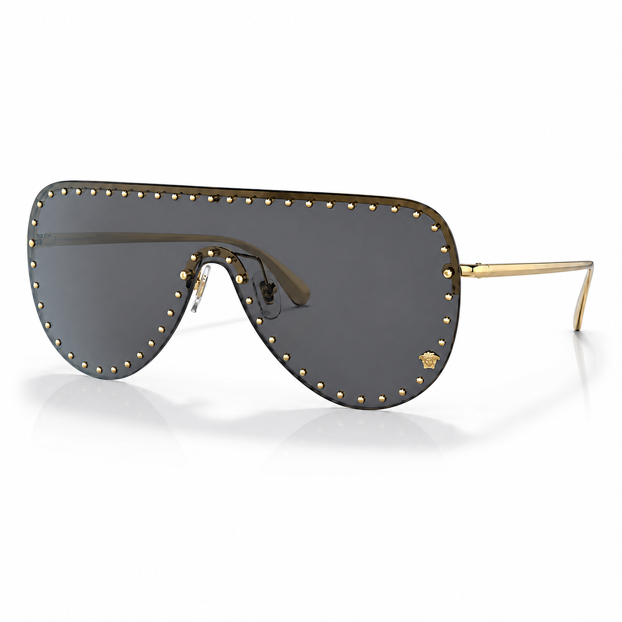 Versace Studded Rimless Shield