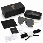 Versace Studded Rimless Shield