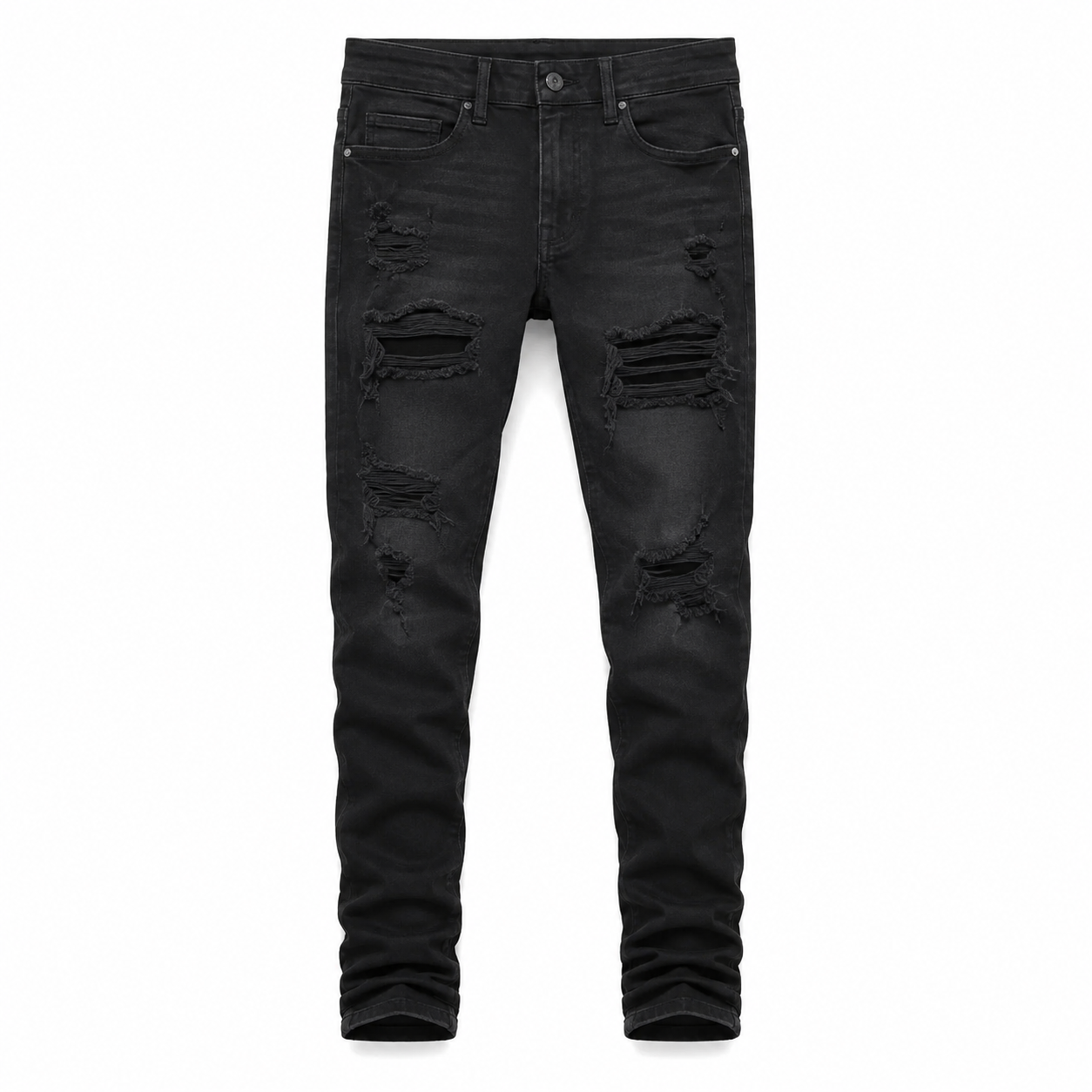 American Eagle Black Distressed Slim Jeans